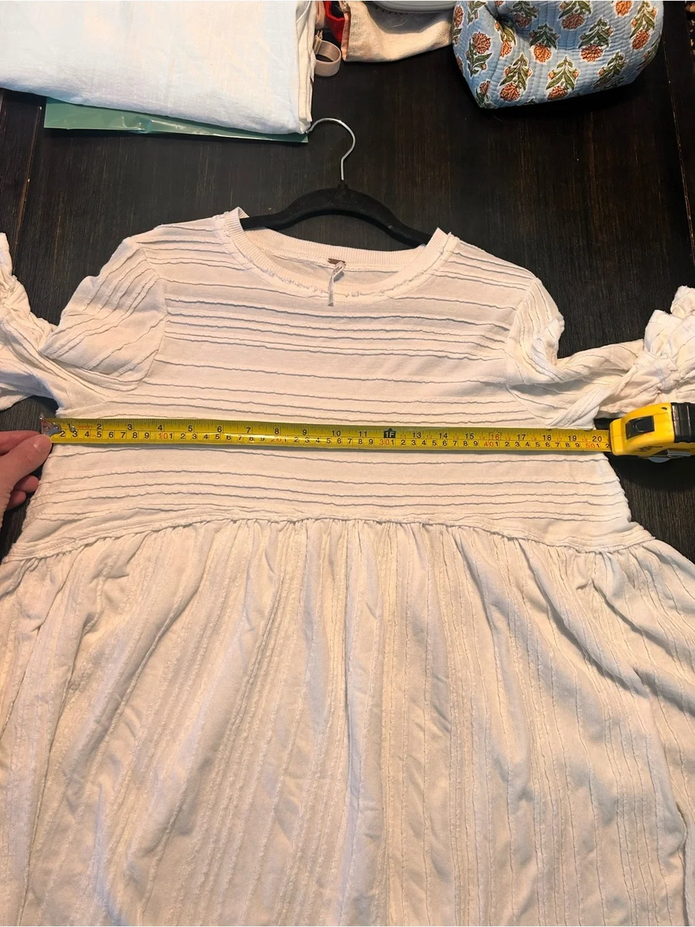 Free People Cream Ruffle Babydoll Mini Dress XS